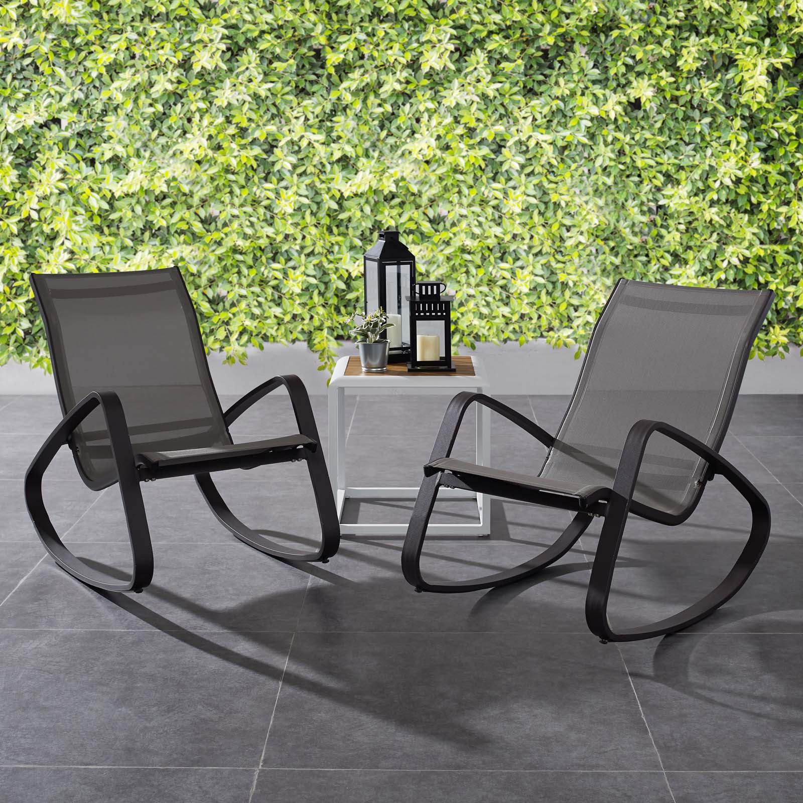Traveler Outdoor Patio Mesh Sling Rocking Lounge Chair Set of 2 by Modway