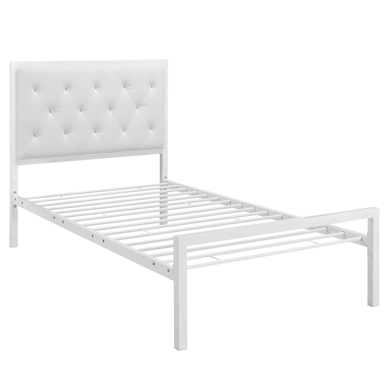 Mia Vinyl Twin Bed by Modway