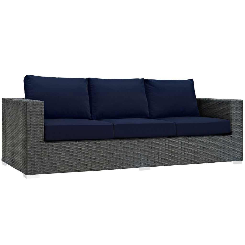 Sojourn 3 Piece Outdoor Patio Sunbrella¨ Sectional Set by Modway