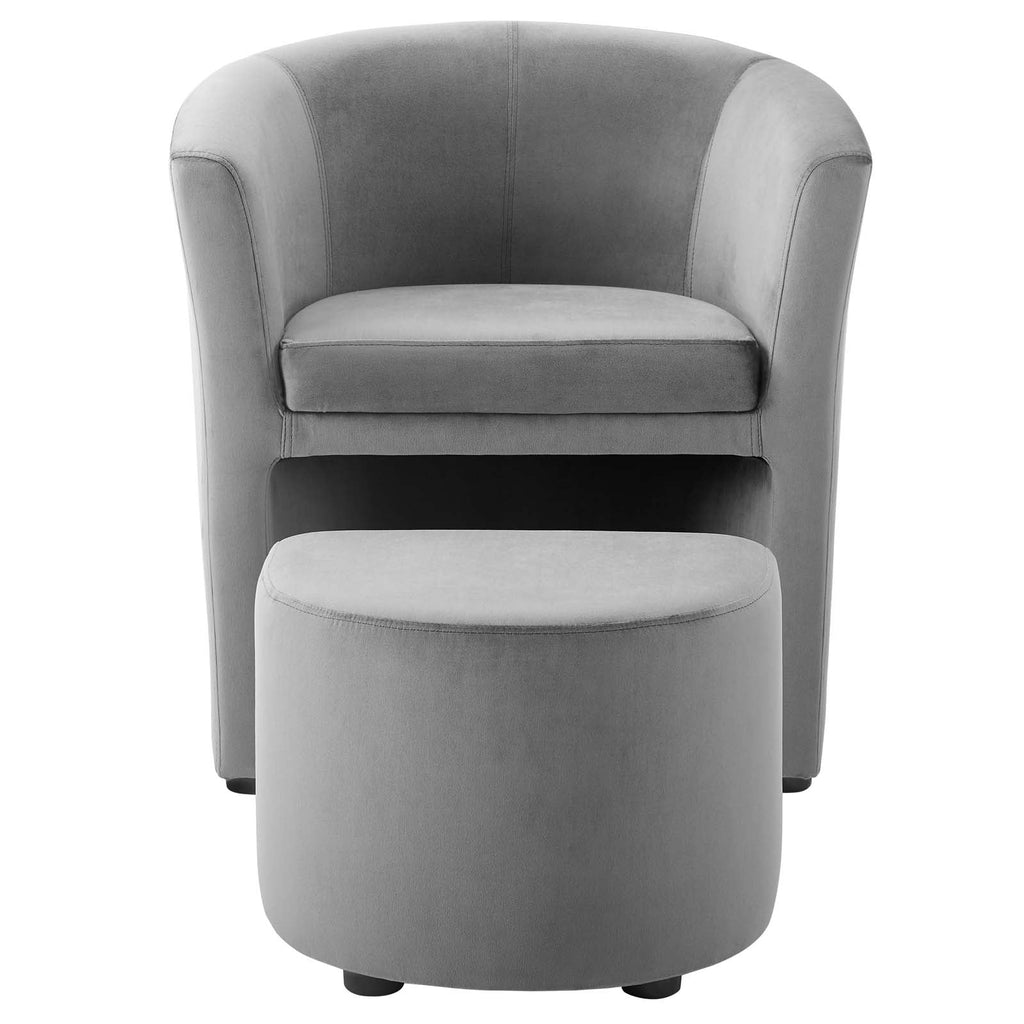 Divulge Performance Velvet Arm Chair and Ottoman Set by Modway