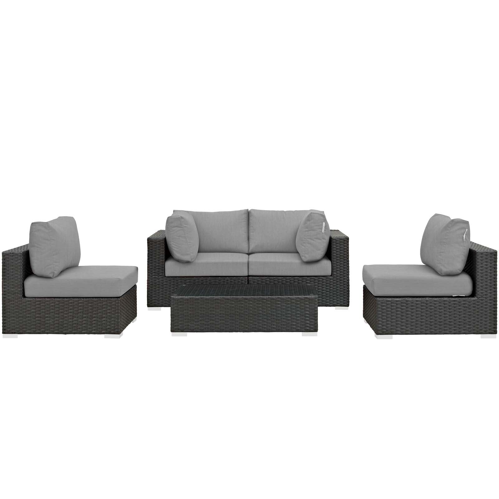 Sojourn 5 Piece Outdoor Patio Sunbrella¨ Sectional Set by Modway