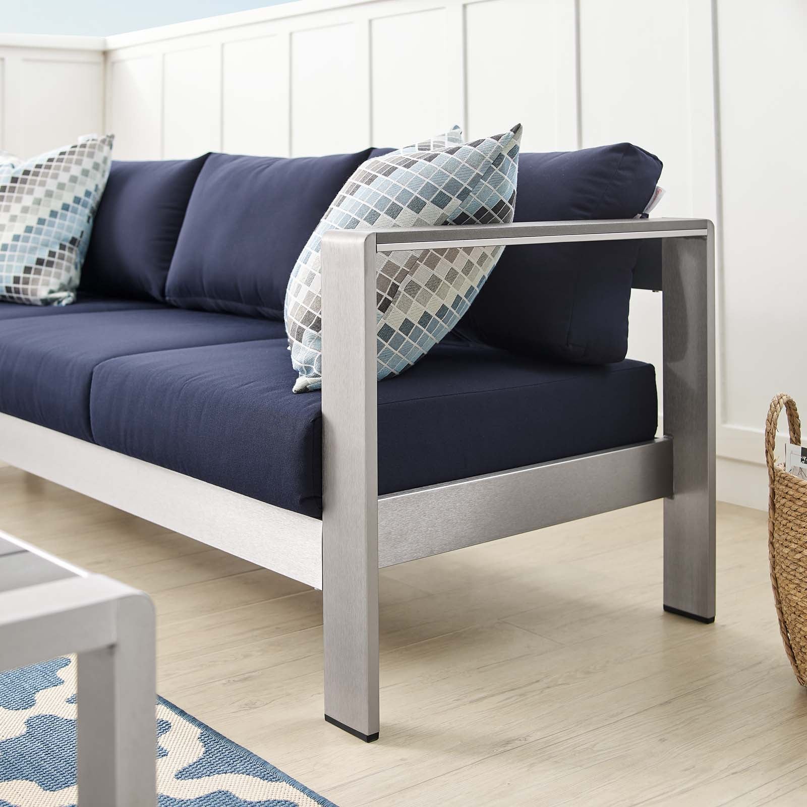 Shore Sunbrella¨ Fabric Aluminum Outdoor Patio Sofa by Modway