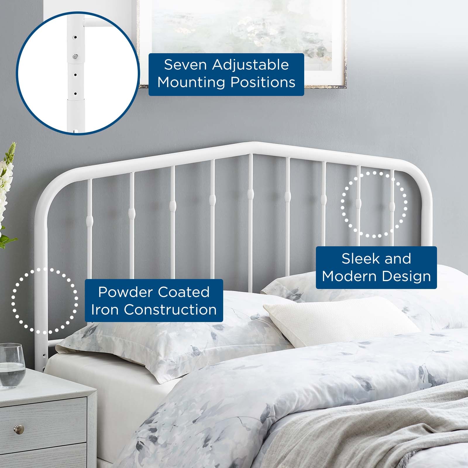 Lennon Metal King Headboard by Modway
