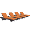 Convene Outdoor Patio Chaise Set of 4 by Modway