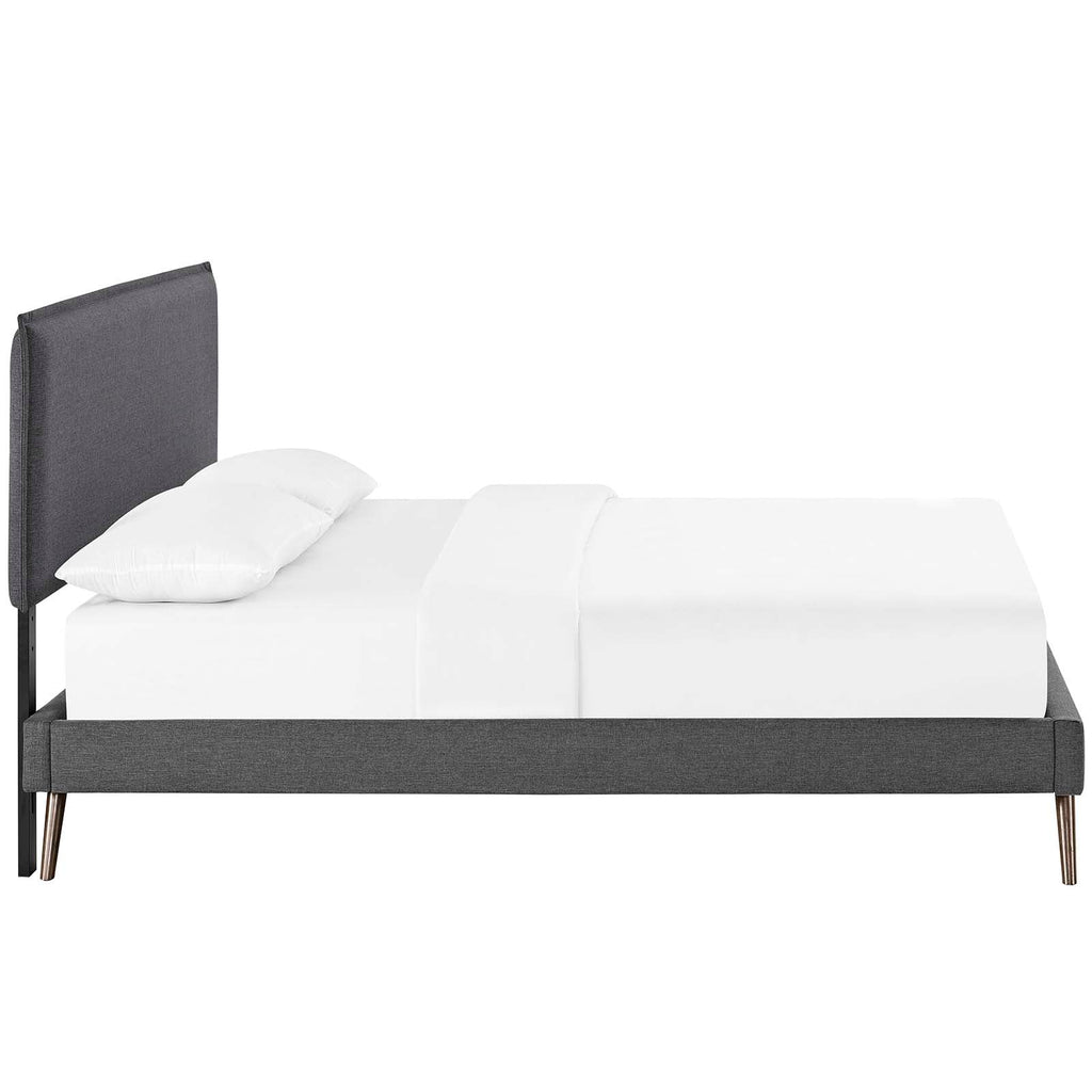 Amaris Queen Platform Bed with Round Splayed Legs