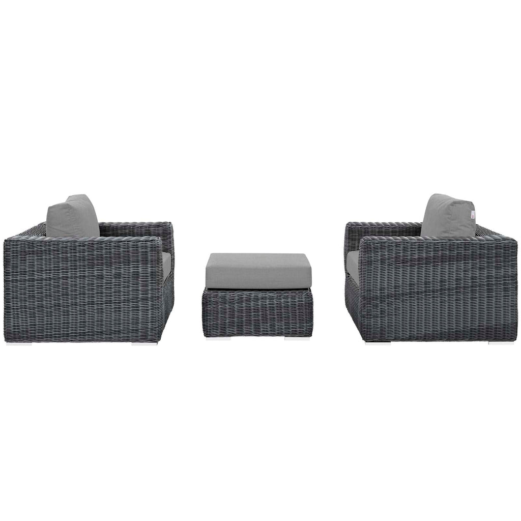 Summon 3 Piece Outdoor Patio Sunbrella¨ Sectional Set by Modway