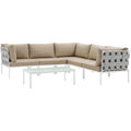 Harmony 6 Piece Outdoor Patio Aluminum Sectional Sofa Set by Modway