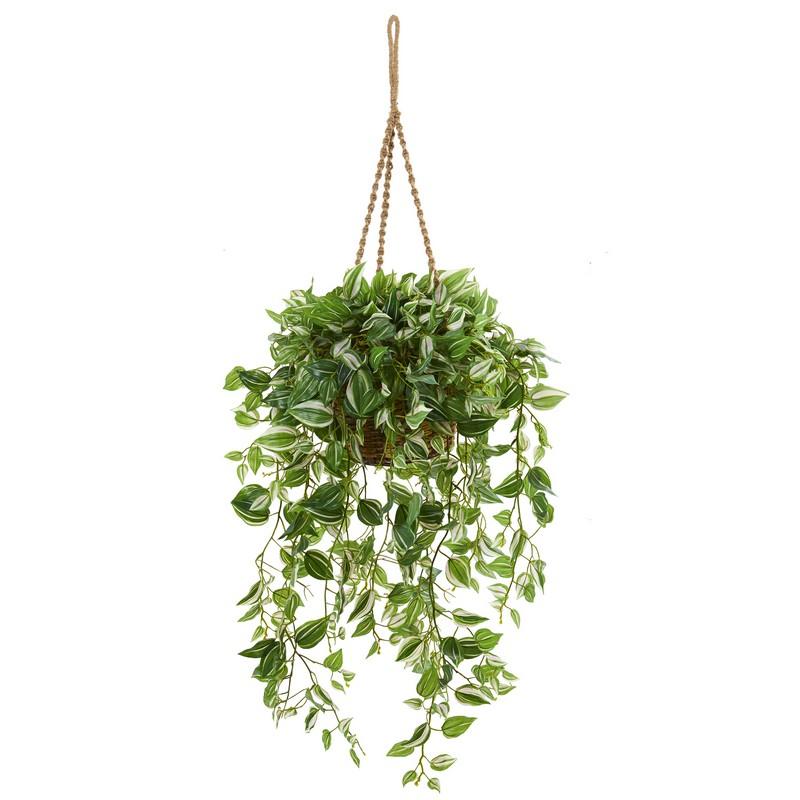 51"  Wandering Jew Artificial Plant in Hanging Basket (Real Touch)