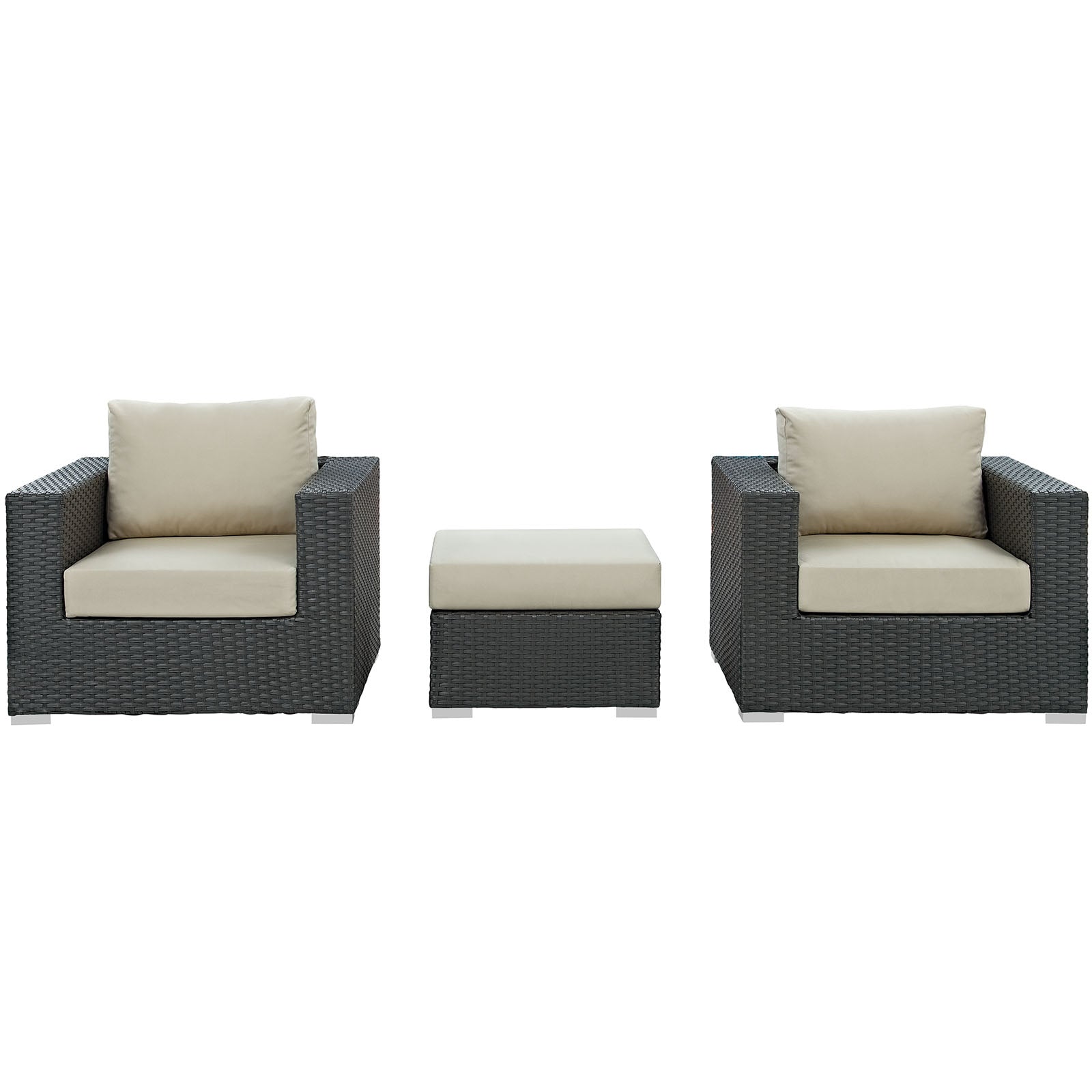 Sojourn 3 Piece Outdoor Patio Sunbrella¨ Sectional Set by Modway