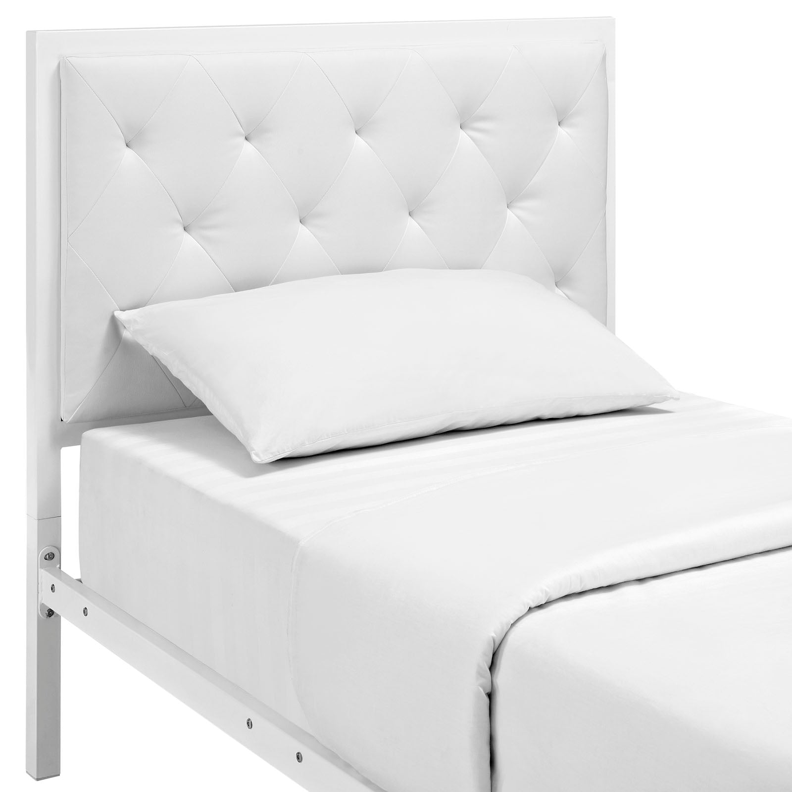 Mia Vinyl Twin Bed by Modway