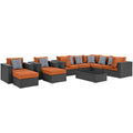 Sojourn 10 Piece Outdoor Patio Sunbrella¨ Sectional Set by Modway
