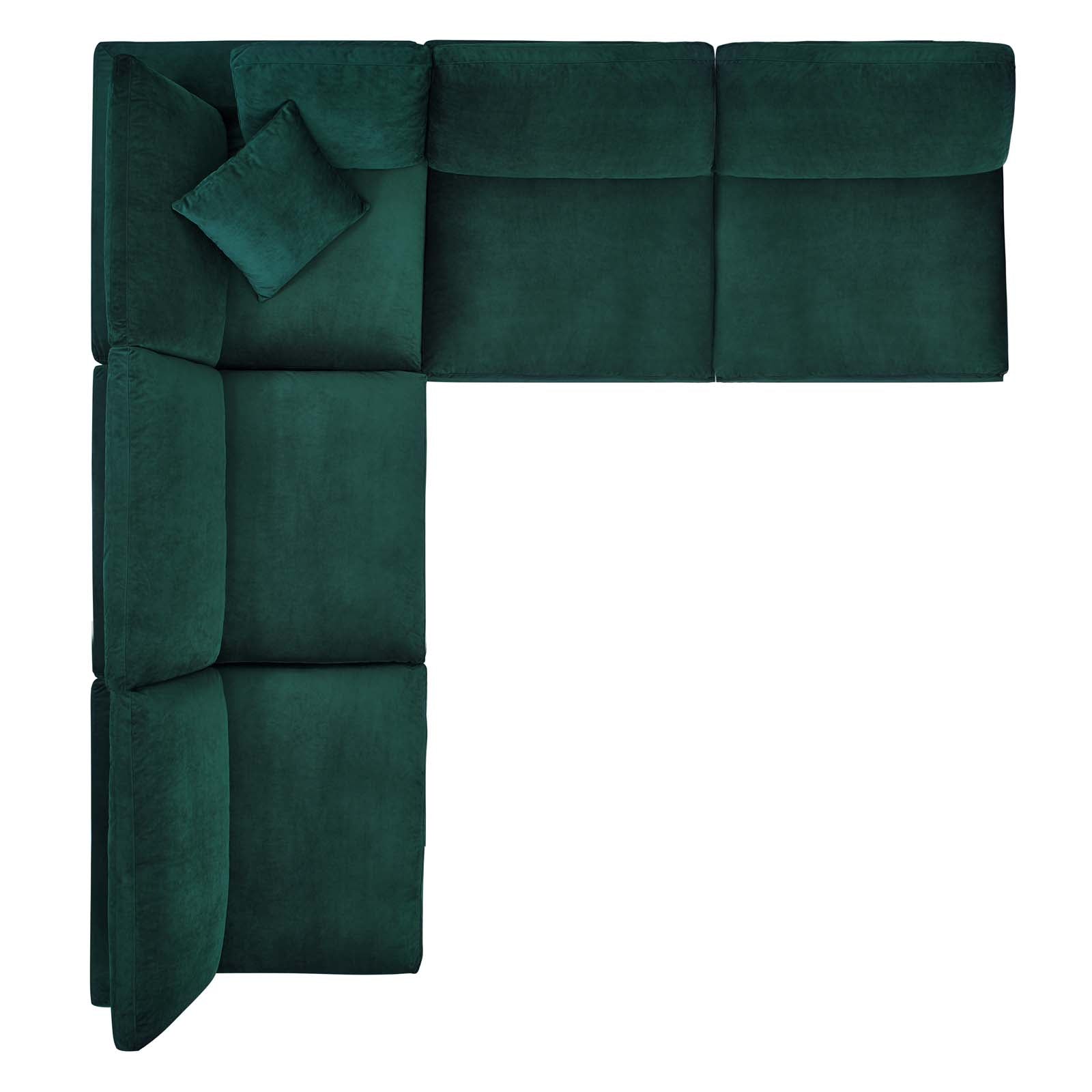 Commix 5-Piece Down Filled Overstuffed Performance Velvet Sectional Sofa by Modway