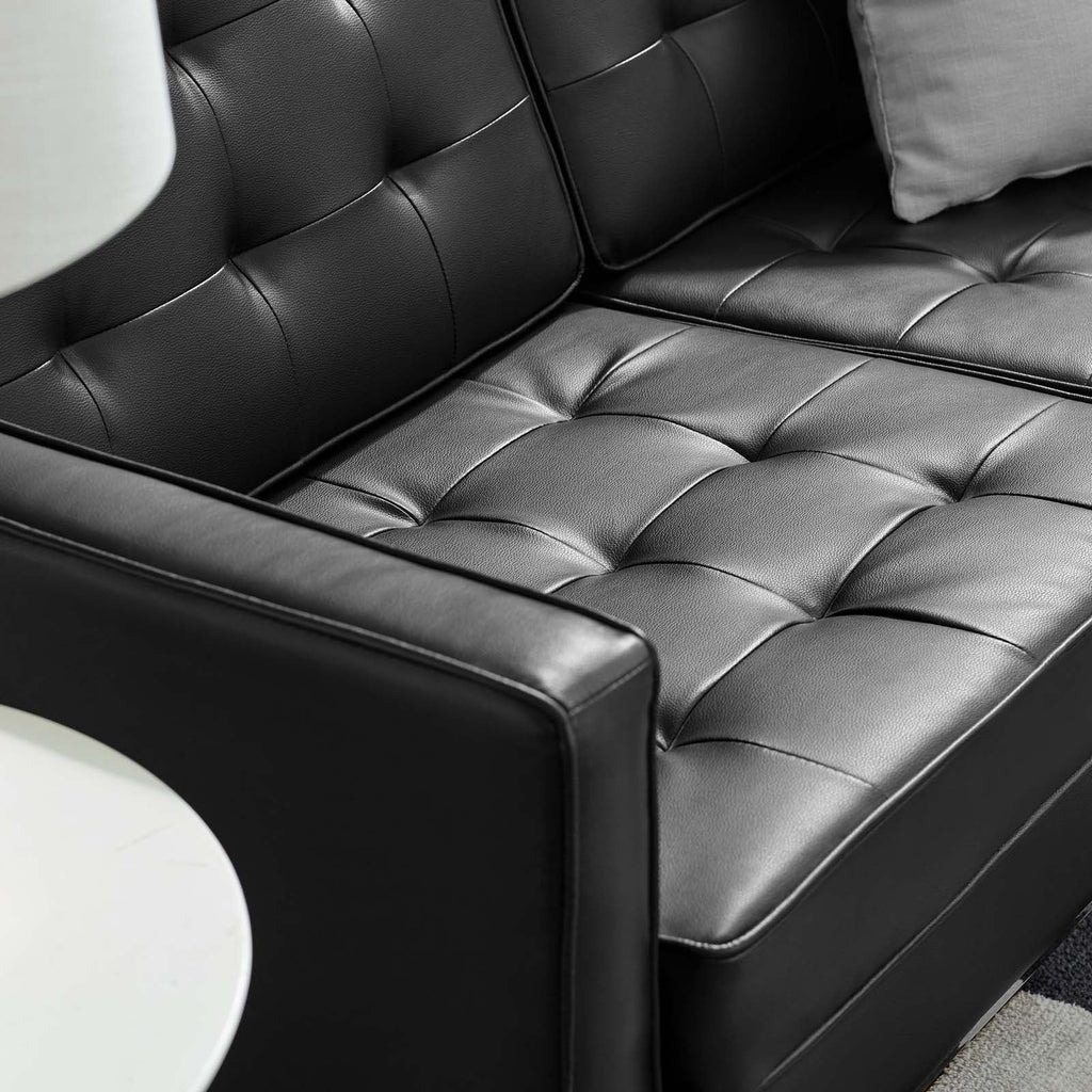 Loft Tufted Vegan Leather Loveseat by Modway