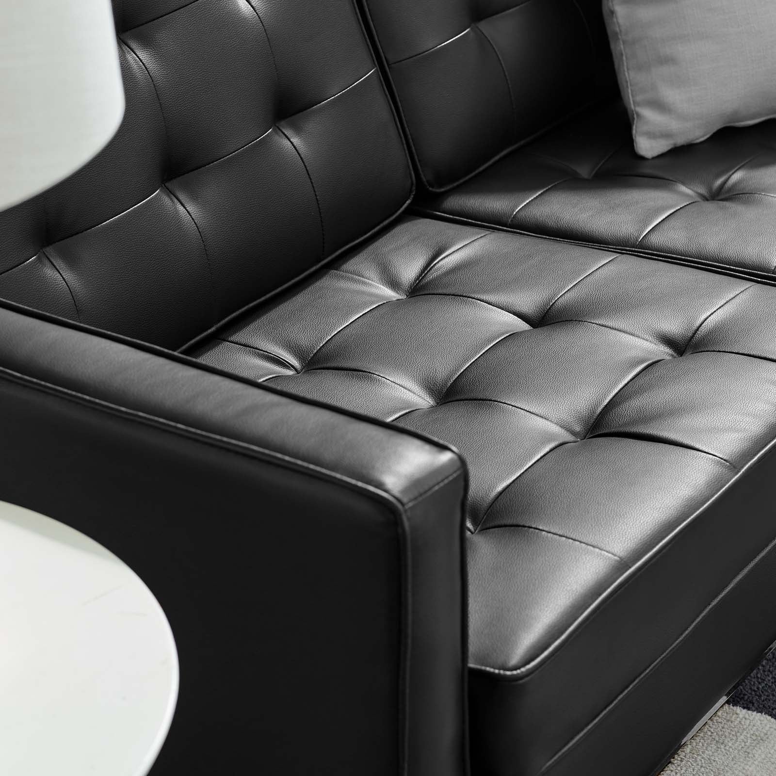 Loft Tufted Vegan Leather Loveseat by Modway
