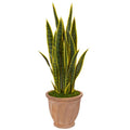 37"  Sansevieria Artificial Plant in Terra Cotta Planter