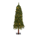 4' Grand Alpine Artificial Christmas Tree with 100 Clear Lights w/Natural Trunk