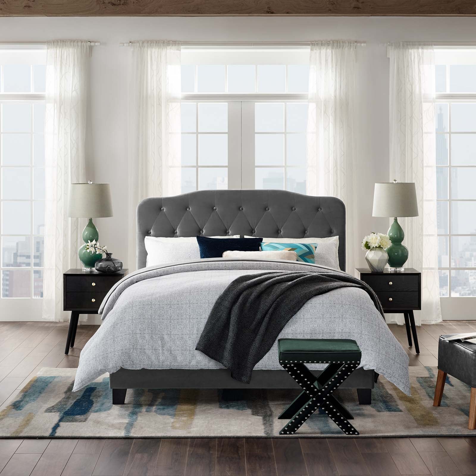Amelia Performance Velvet Full Bed by Modway
