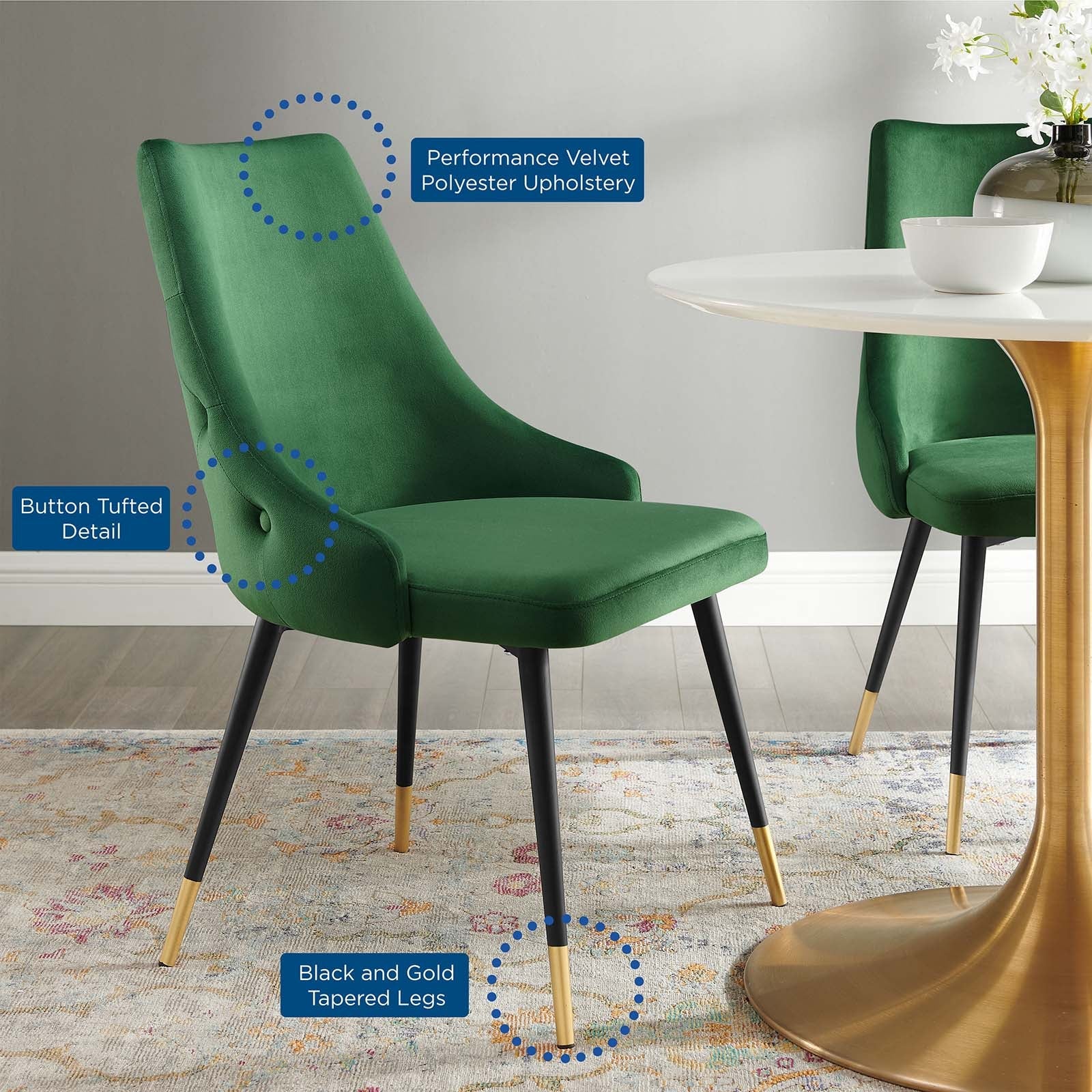 Adorn Tufted Performance Velvet Dining Side Chair by Modway