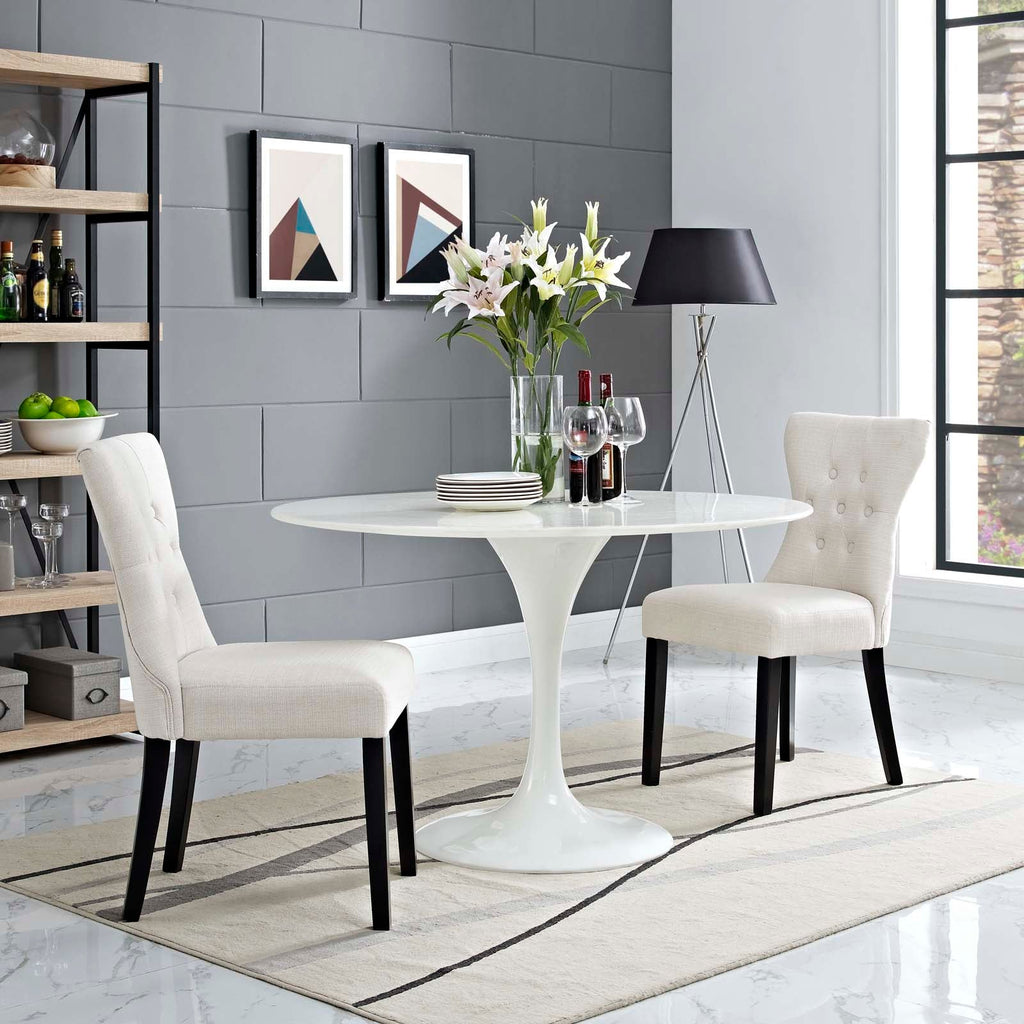 Silhouette Upholstered Fabric Dining Side Chairs Set of 2 by Modway