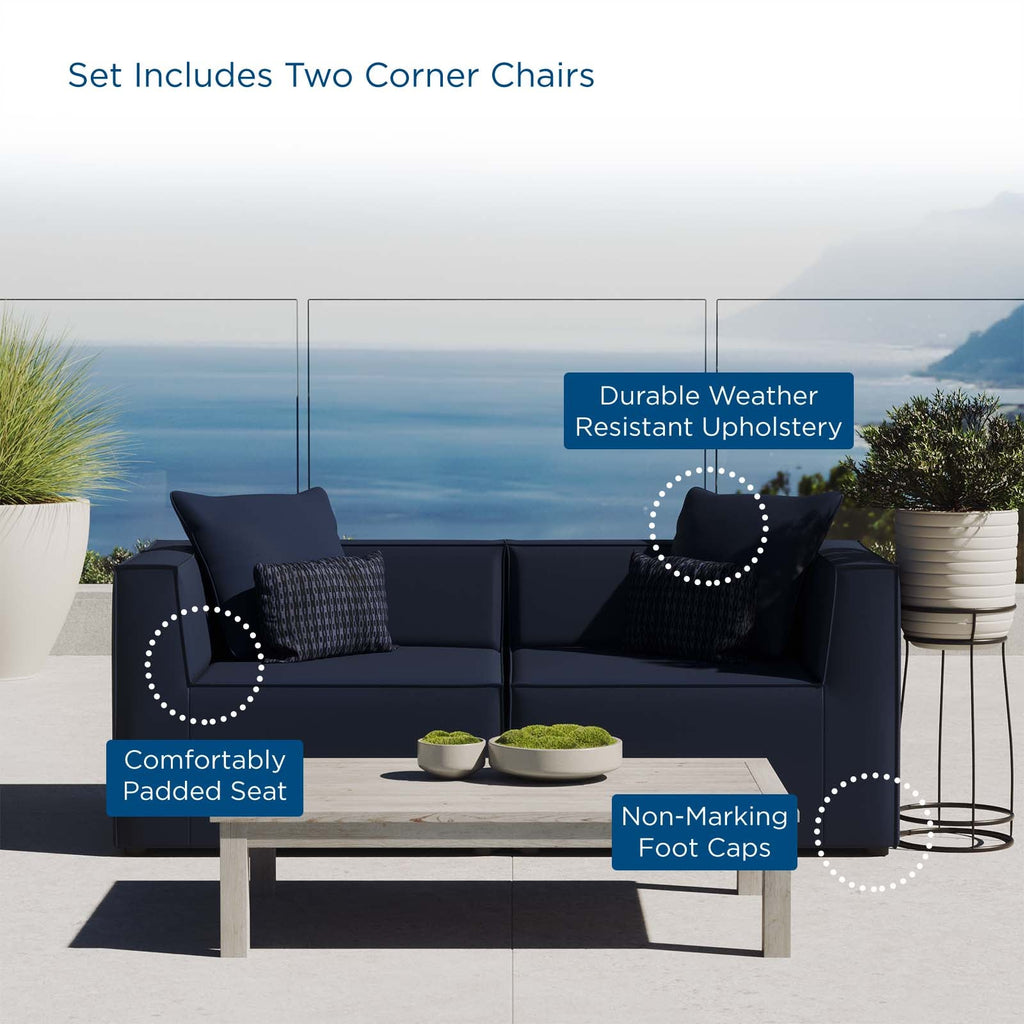 Saybrook 2-Piece Outdoor Patio Upholstered Sectional Sofa Loveseat by Modway