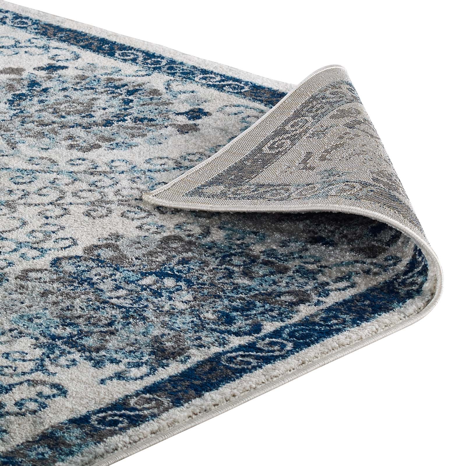 Entourage Kensie Distressed Floral Moroccan Trellis 5x8 Area Rug by Modway