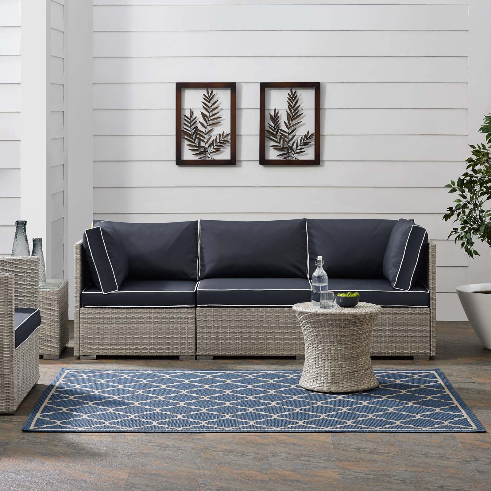 Avena Moroccan Quatrefoil Trellis Indoor and Outdoor 8x10 Area Rug by Modway
