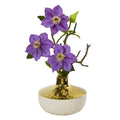 16" Anemone Artificial Arrangement in Gold and Cream Elegant Vase