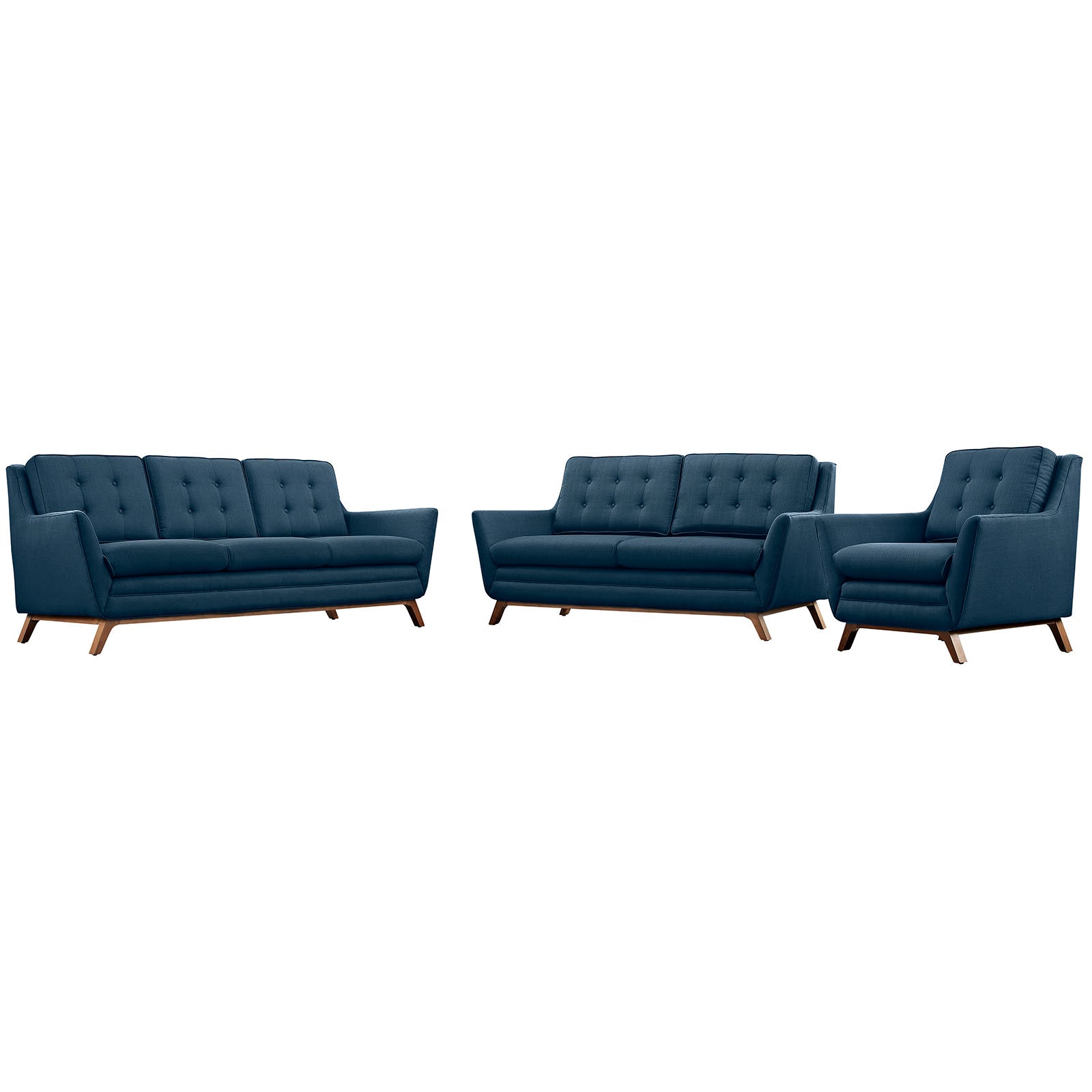 Beguile Upholstered Fabric Living Room Set Set of 3 by Modway