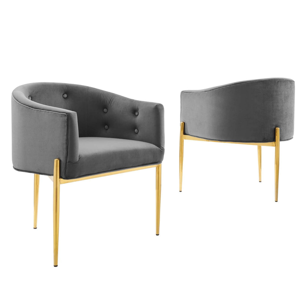 Savour Tufted Performance Velvet Accent Chairs Set of 2 by Modway