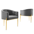 Savour Tufted Performance Velvet Accent Chairs Set of 2 by Modway
