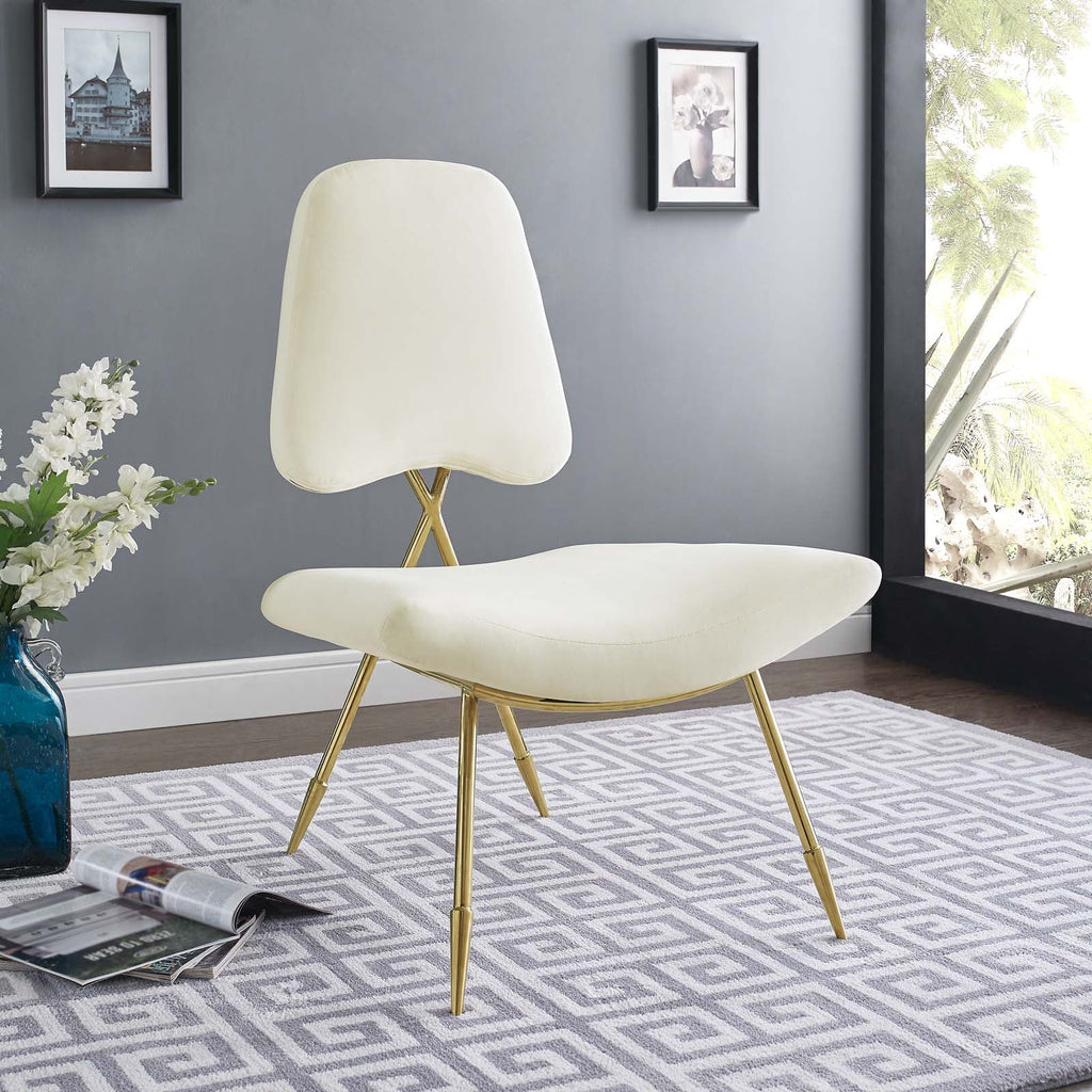 Ponder Performance Velvet Lounge Chair by Modway