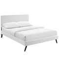 Macie Vinyl King Platform Bed with Round Splayed Legs by Modway
