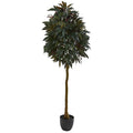 6' Red Mango Leaf Artificial Tree