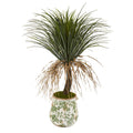 38" Pony Tail Palm Artificial Plant in Floral Planter