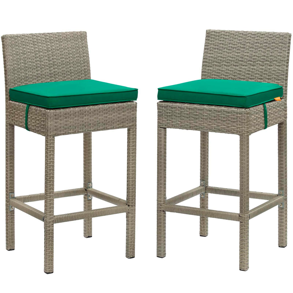 Conduit Outdoor Patio Wicker Rattan Bar Stool Set of 2 by Modway