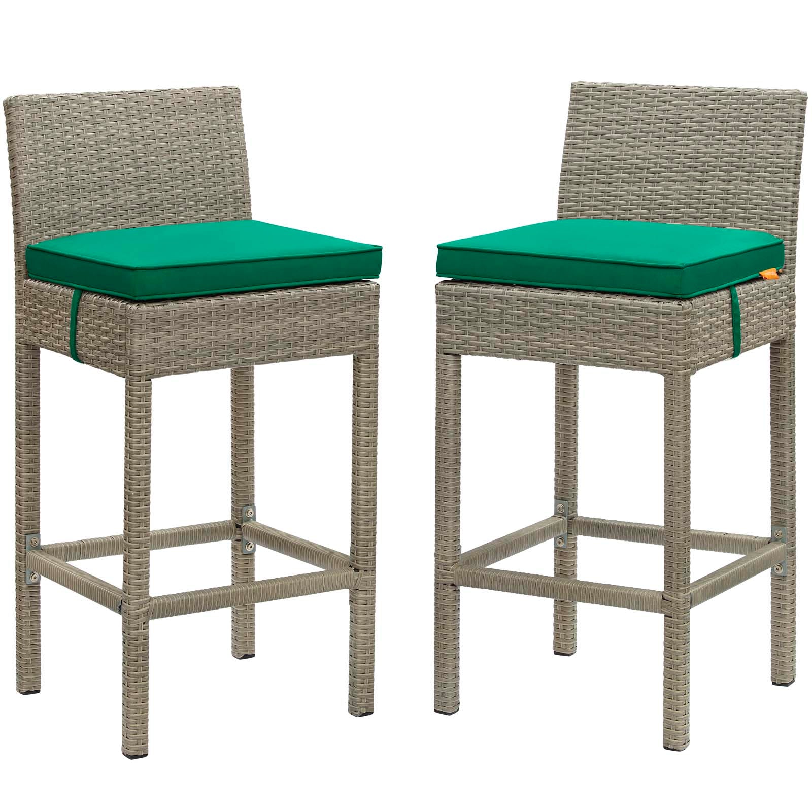 Conduit Outdoor Patio Wicker Rattan Bar Stool Set of 2 by Modway