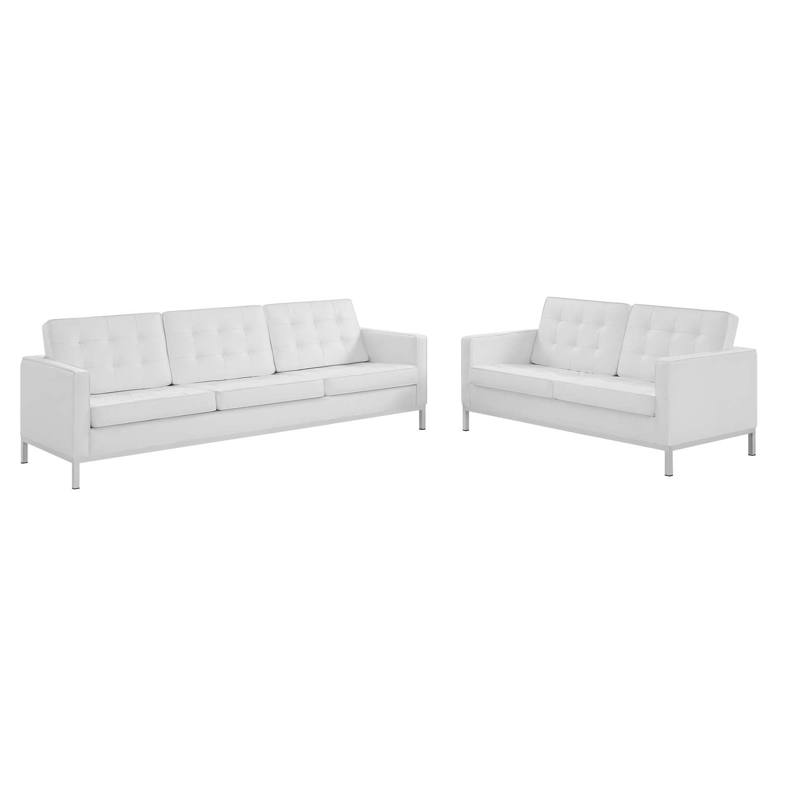 Loft 2-Piece Tufted Vegan Leather Furniture Set by Modway