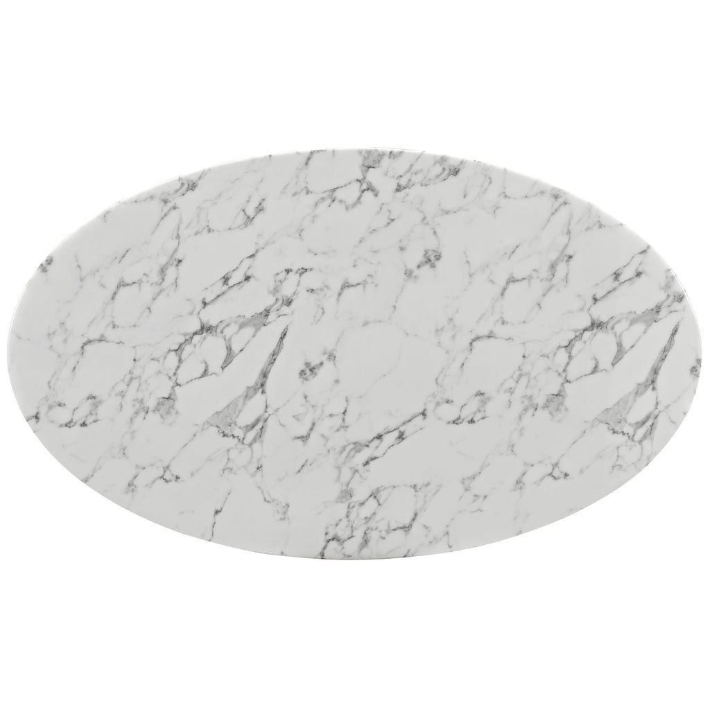 Lippa 60" Oval Faux Marble Dining Table by Modway