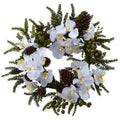 22"  Phalaenopsis & Pine Wreath