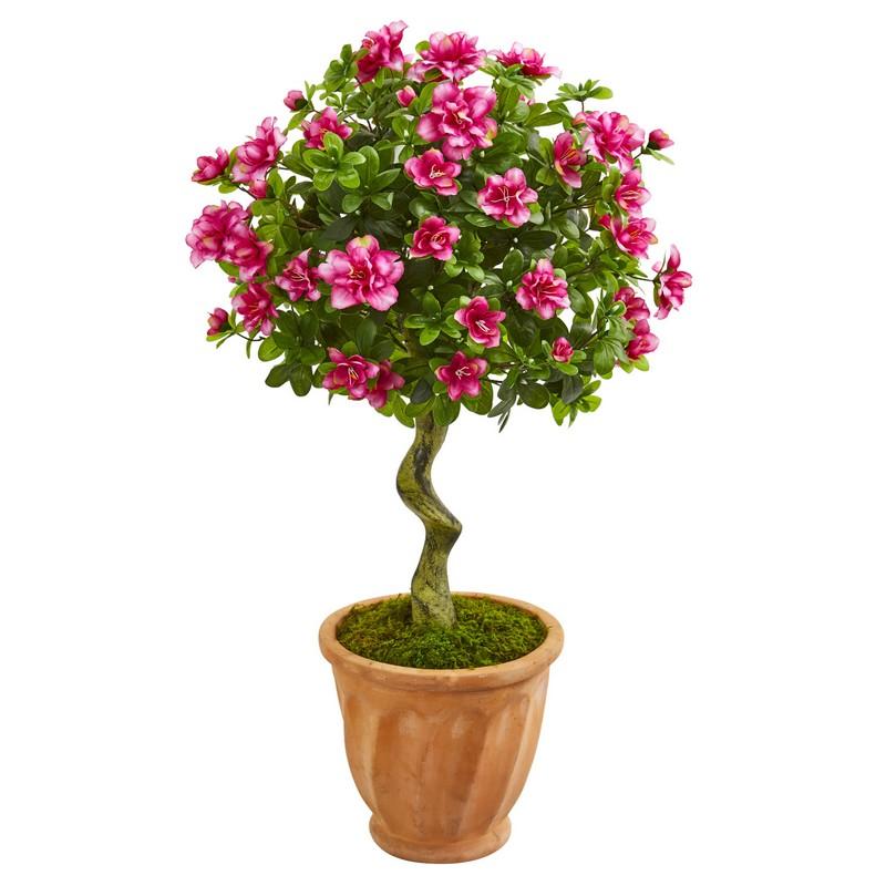 39"  Azalea Artificial Topiary Tree in Terra Cotta Planter