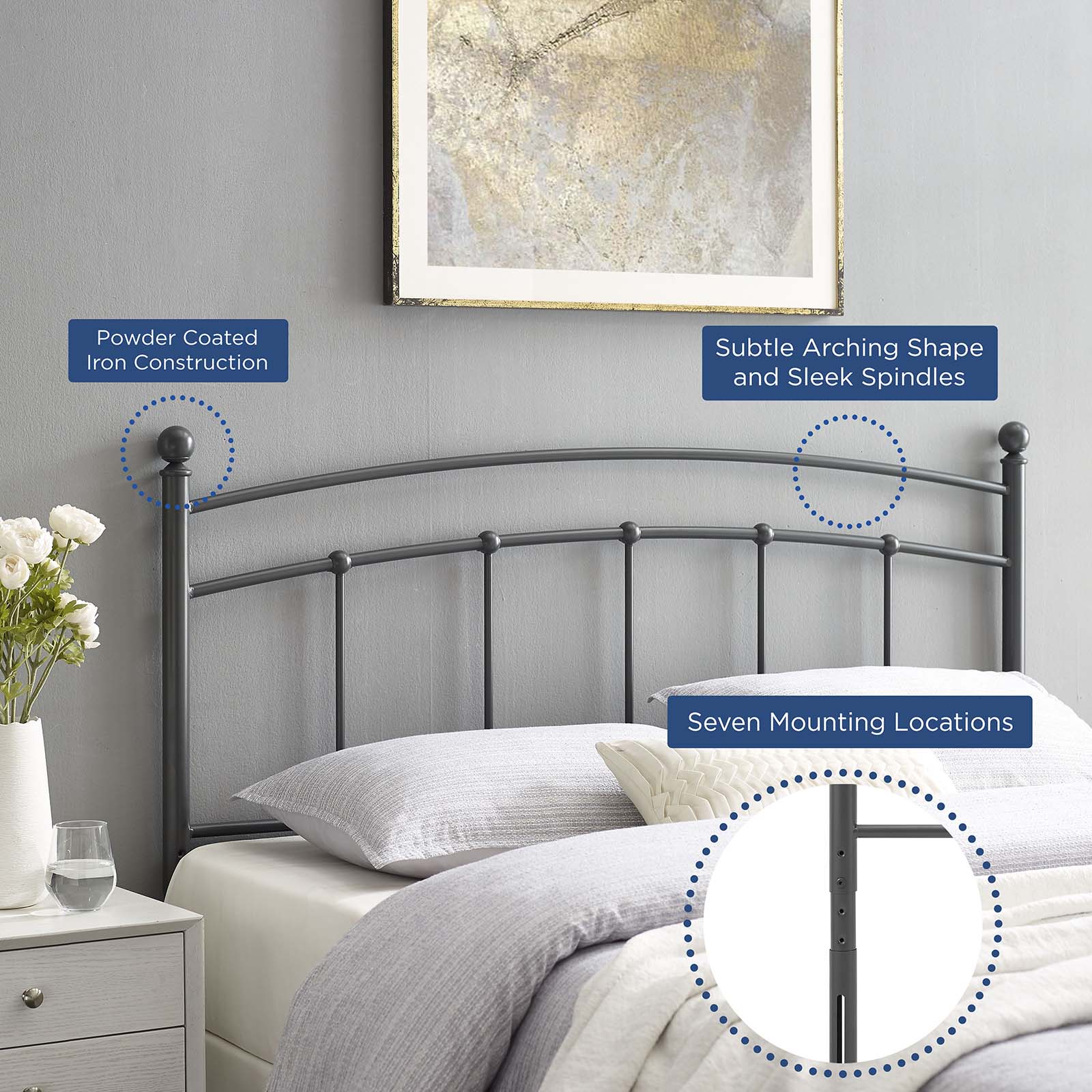 Abigail Metal Queen Headboard by Modway