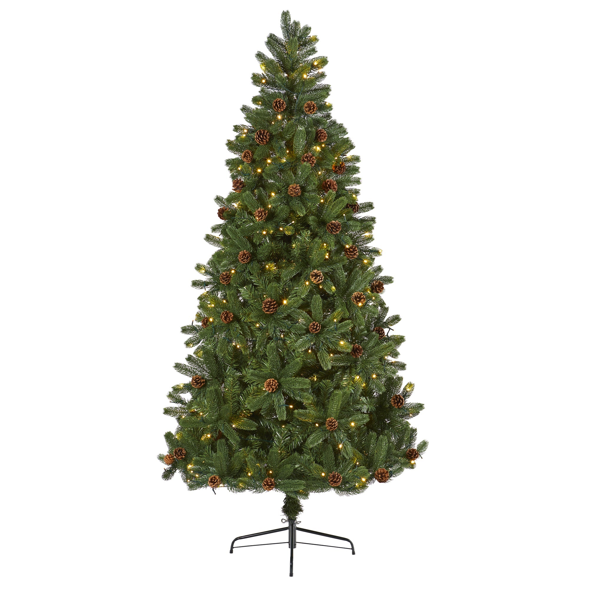 7.5' Rocky Mountain Spruce Artificial Christmas Tree w/ Pinecones