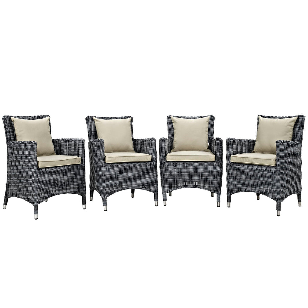 Summon 4 Piece Outdoor Patio Sunbrella¨ Dining Set by Modway