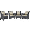 Summon 4 Piece Outdoor Patio Sunbrella¨ Dining Set by Modway