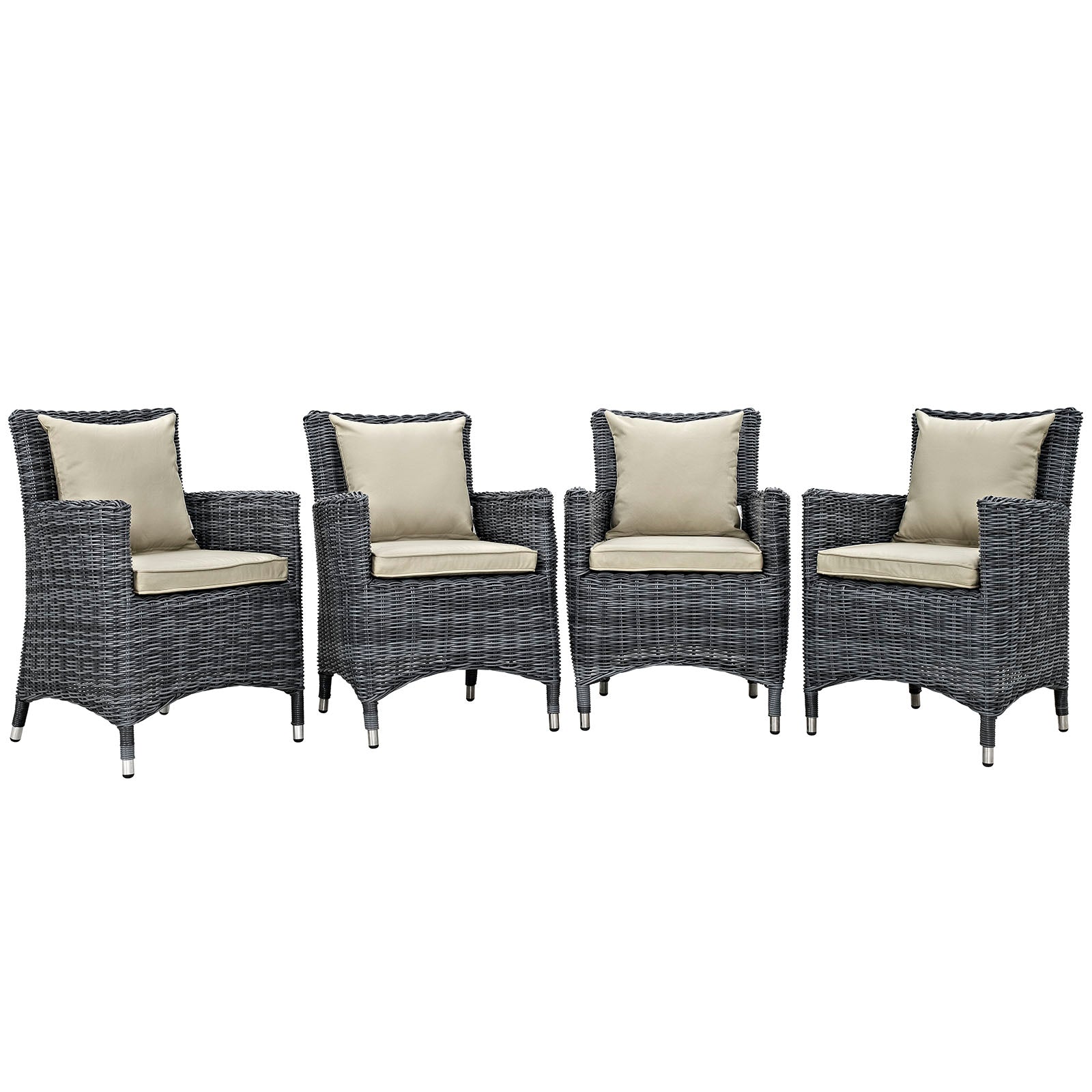 Summon 4 Piece Outdoor Patio Sunbrella¨ Dining Set by Modway