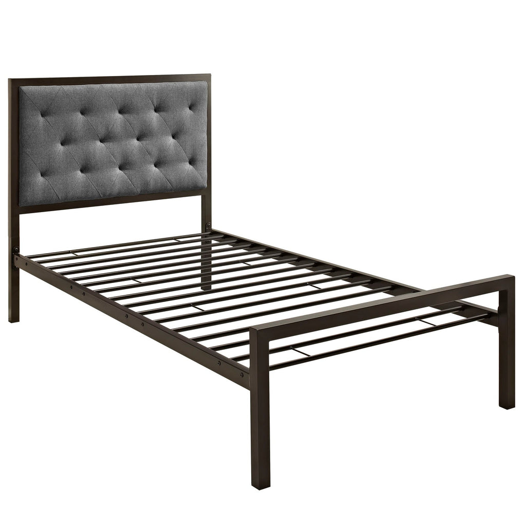 Mia Fabric Twin Bed by Modway