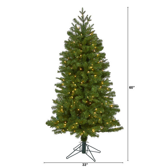 5' Vancouver Spruce Artificial Christmas Tree with 200 Warm White Lights