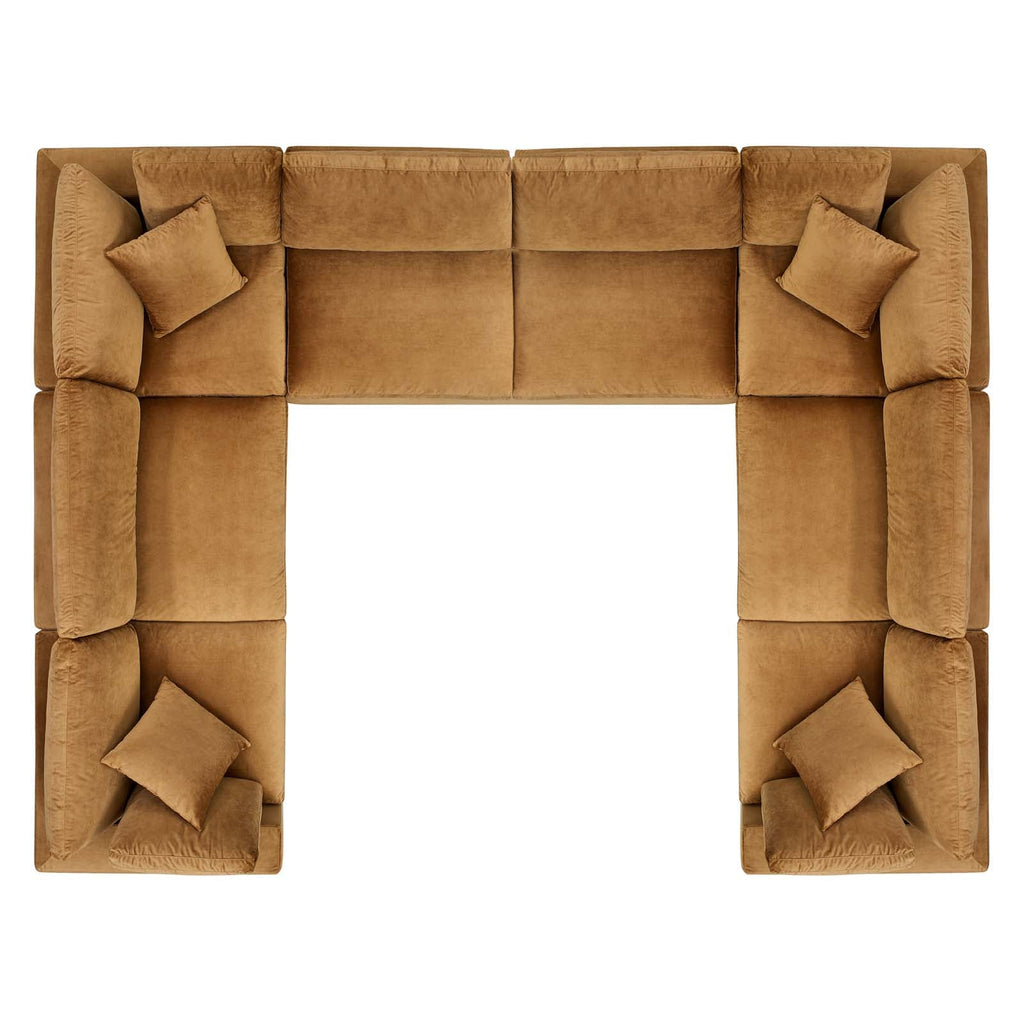 Commix 8-Piece Down Filled Overstuffed Performance Velvet Sectional Sofa by Modway