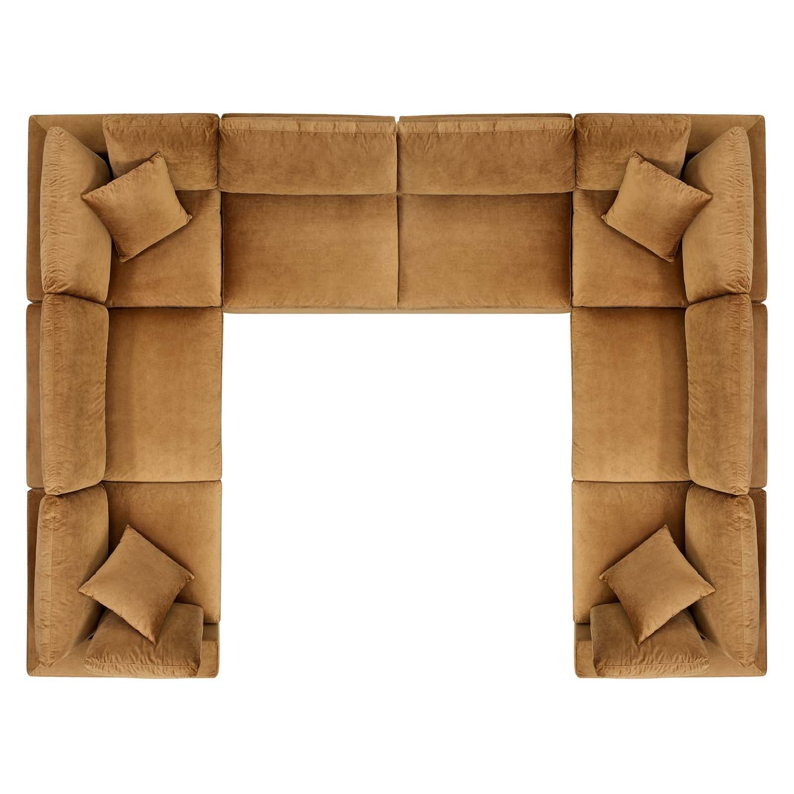 Commix 8-Piece Down Filled Overstuffed Performance Velvet Sectional Sofa by Modway