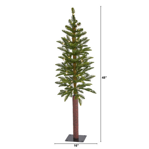 4' Alaskan Alpine Artificial Christmas Tree with 50 Clear Microdot